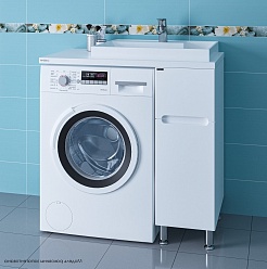 СанТа Тумба под раковину над стиральной машиной Лондон 29 белая – фотография-6